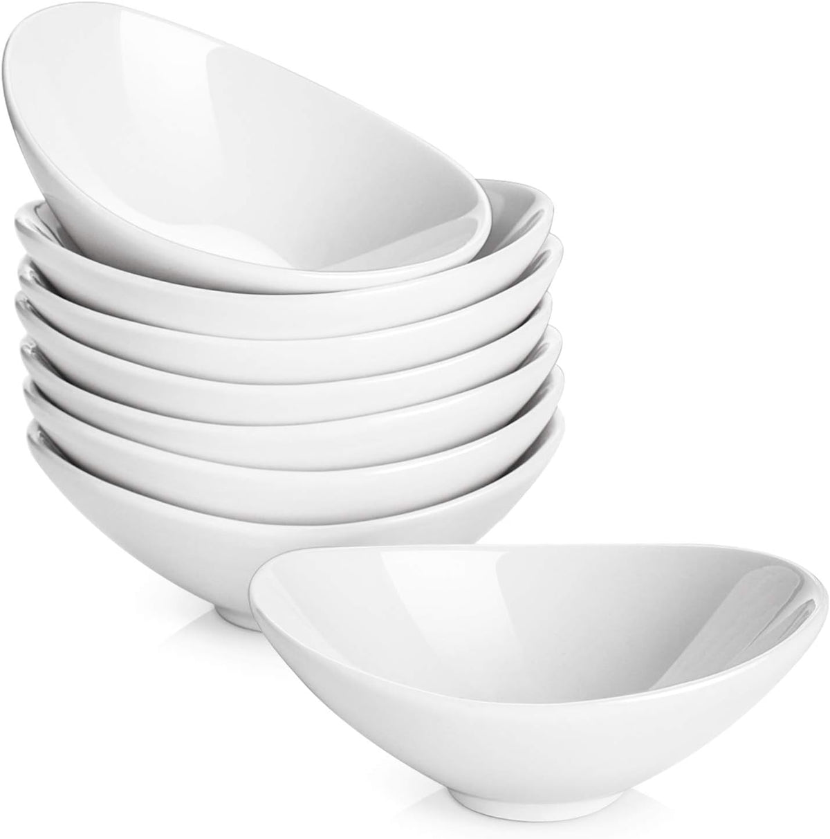 Ceramic Dip Bowls, 3 Oz 8 Pack White Dipping Bowls, Mini Serving Bowls for Side Dishes, Sushi Soy Sauce Dish, Gravy Boat Porcelain Dipping Sauce Cups for BBQ and Party Dinner