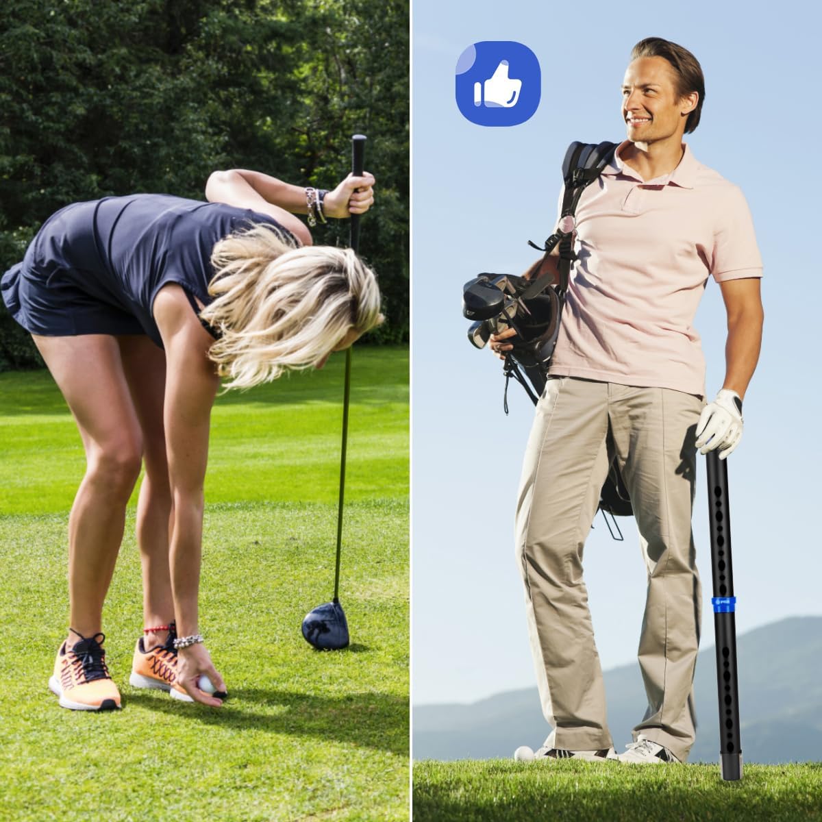 Golf Ball Picker Upper Aluminium Ball Retriever Tool Golf, Golf Ball Retriever Golf Ball Tube Collector, Pickup Tool Device for Men Women