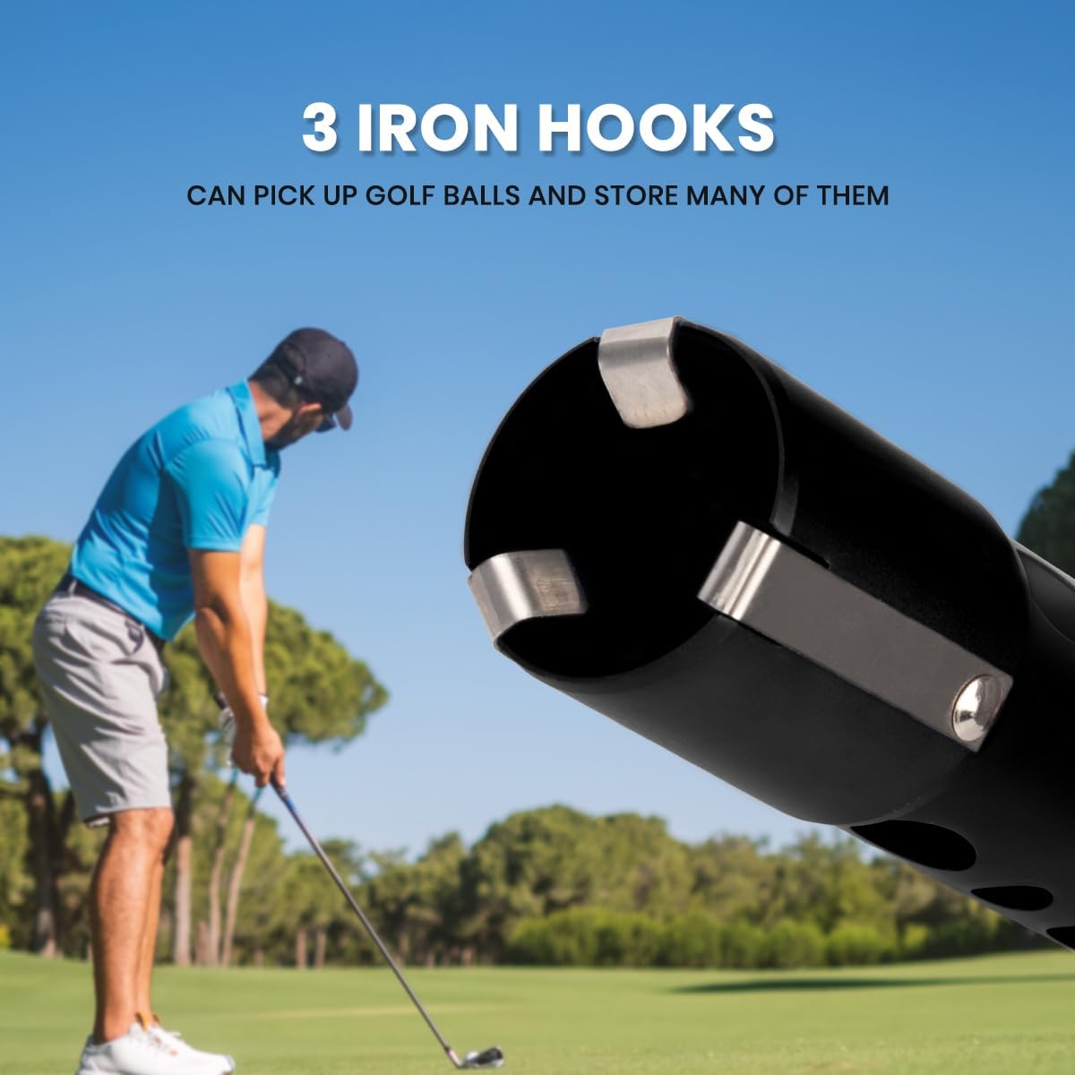 Golf Ball Picker Upper Aluminium Ball Retriever Tool Golf, Golf Ball Retriever Golf Ball Tube Collector, Pickup Tool Device for Men Women