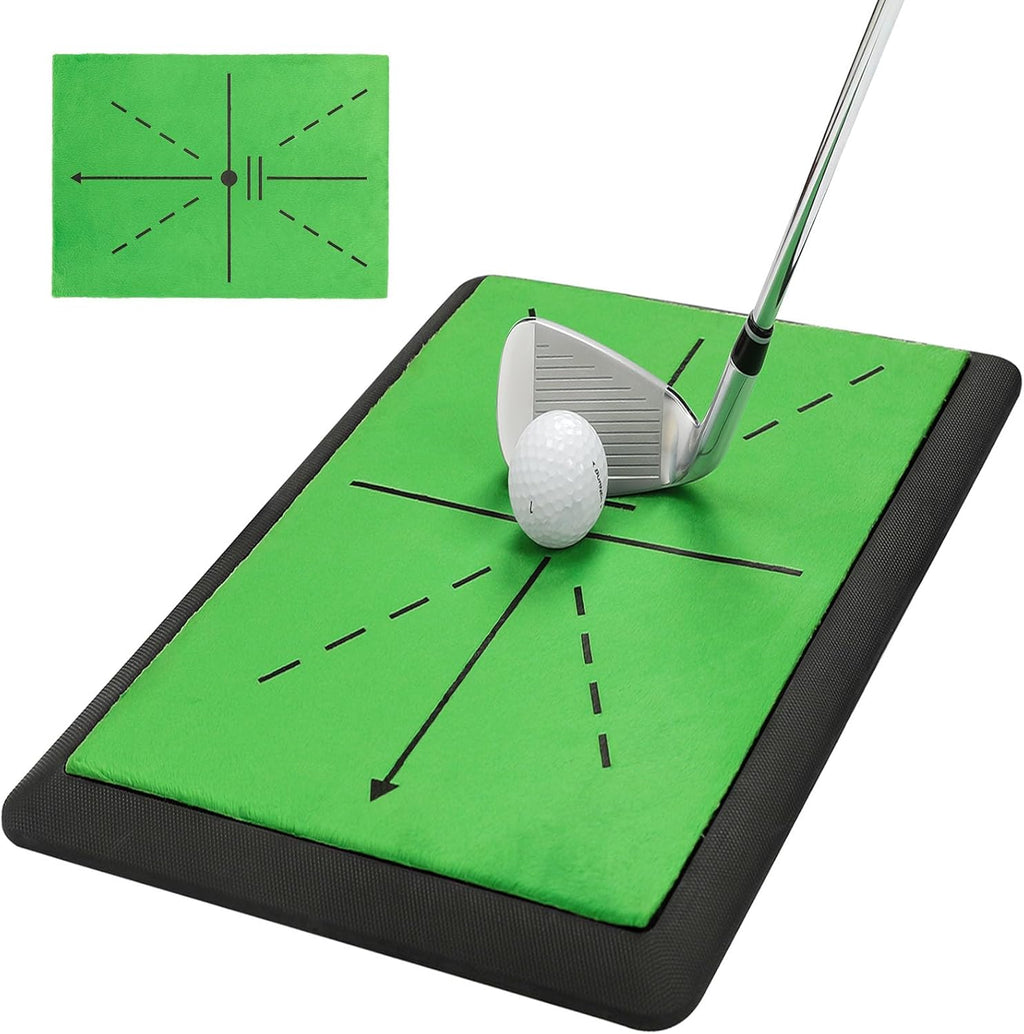Golf Mats Practice Indoor Outdoor Path Feedback Golf Training Mat 16"X12" Detection Batting Extra Replaceable Golf Impact Mat Golf Gifts for Men/Women