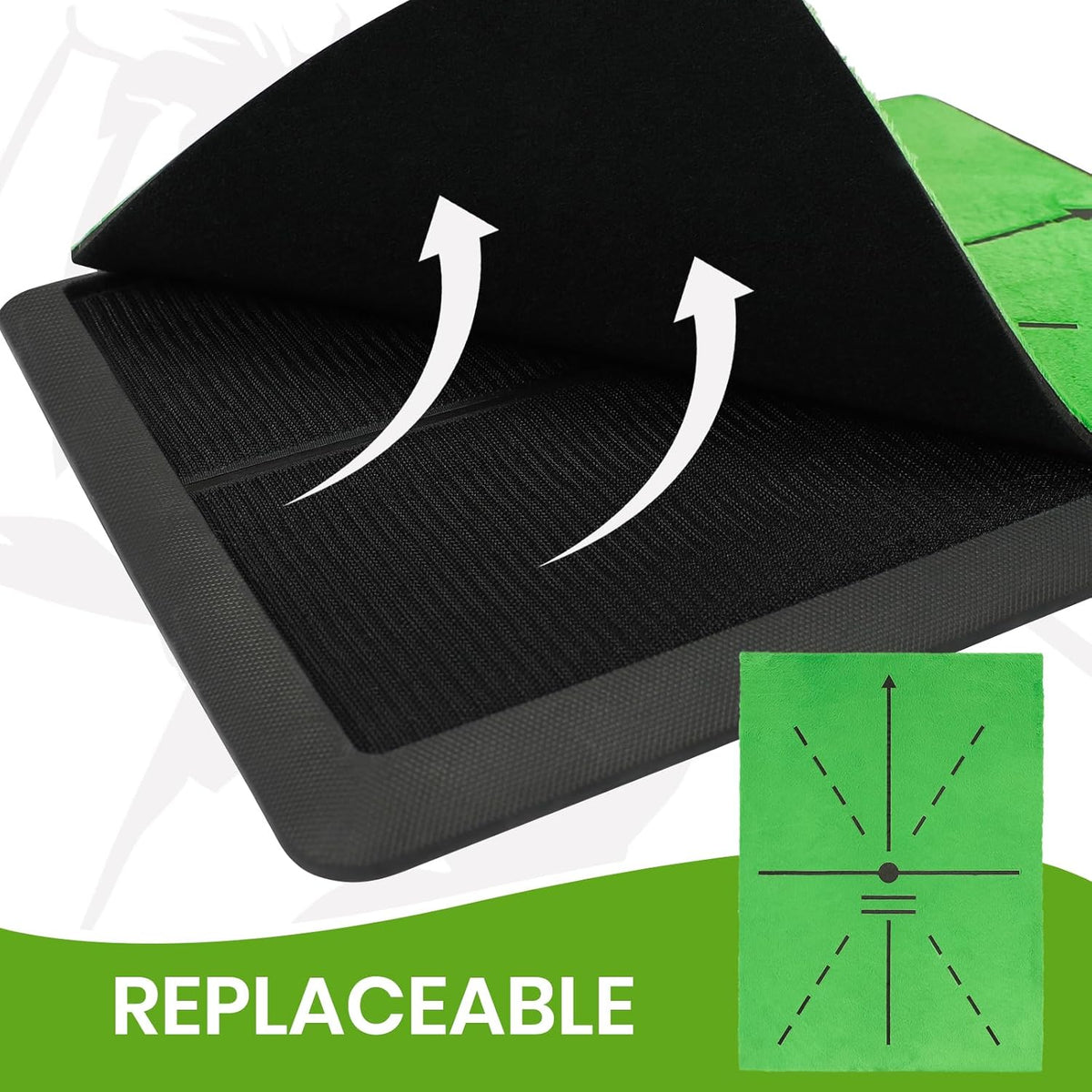 Golf Mats Practice Indoor Outdoor Path Feedback Golf Training Mat 16"X12" Detection Batting Extra Replaceable Golf Impact Mat Golf Gifts for Men/Women