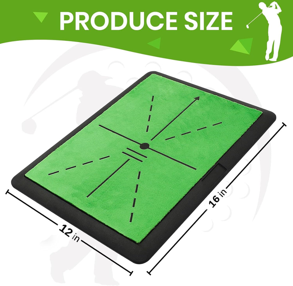 Golf Mats Practice Indoor Outdoor Path Feedback Golf Training Mat 16"X12" Detection Batting Extra Replaceable Golf Impact Mat Golf Gifts for Men/Women