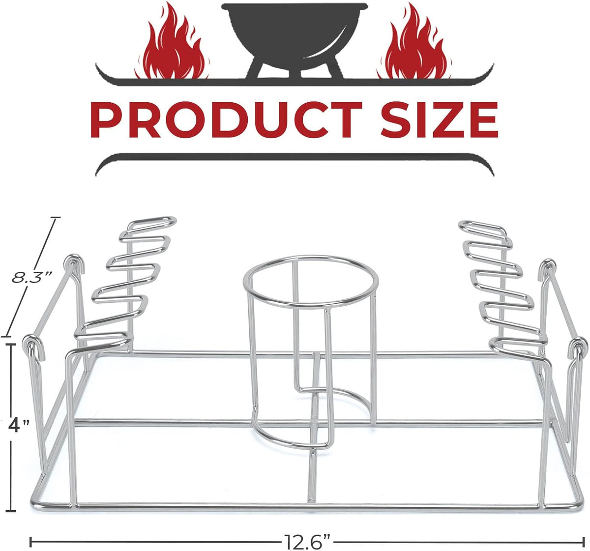 Beer Can Chicken Holder 2in1 Chicken Wing/Leg Rack for Smoker,Oven,Grill,Roasting Rack