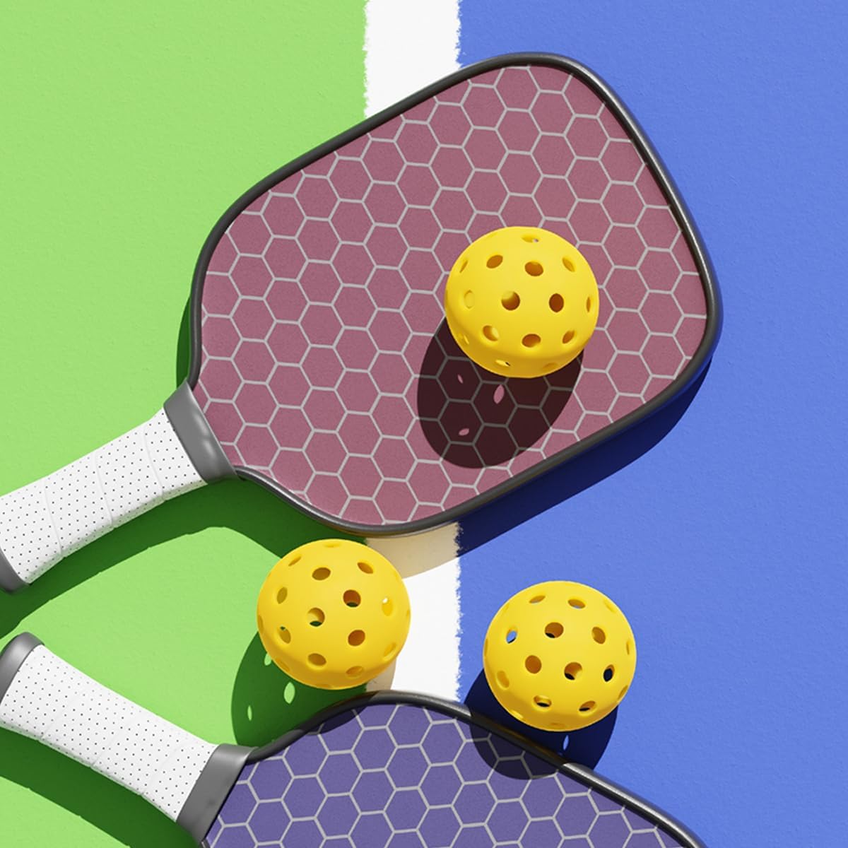 Pickleball Balls,12-Pack 40 Holes Outdoor Pickleball Balls Indoor Pickleballs Play High Elasticity for Beginners Professional All Skill Levels