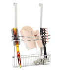Hair Dryer Holder Shelf,Wall Mount &Over Cabinet Door Hair Care & Styling Tool, Hot Styling Tool Organizer Storage Organizer Rack for Hair Dryer, Flat Iron, Curling Wand, Hair Straighteners, Brushes