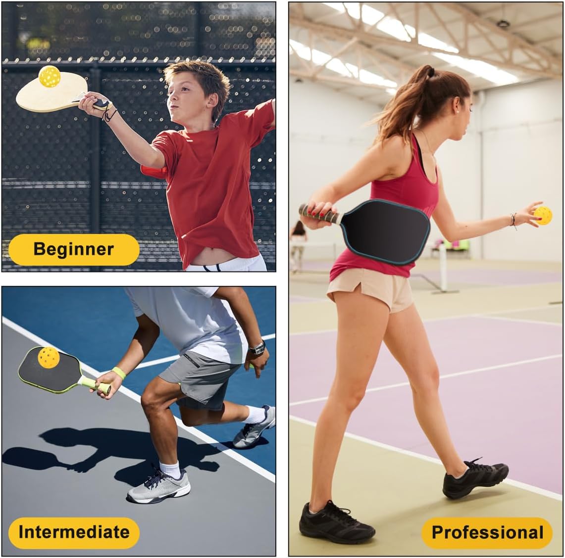 Pickleball Balls,12-Pack 40 Holes Outdoor Pickleball Balls Indoor Pickleballs Play High Elasticity for Beginners Professional All Skill Levels
