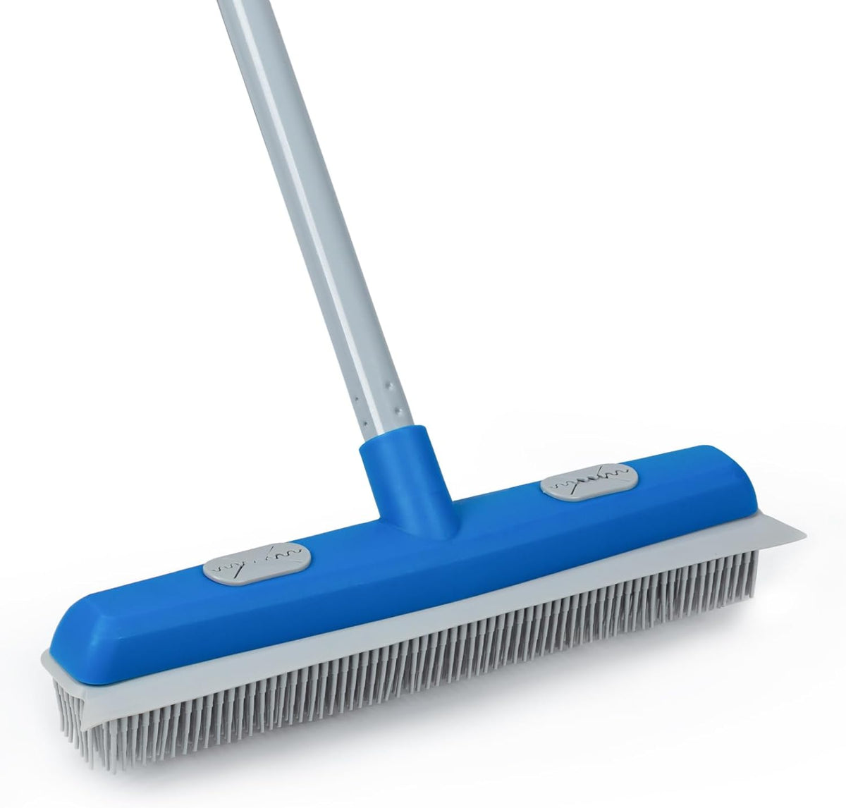 Hair Removal Broom for Fur Remover Pet Hair Rubber Broom Carpet Rake Silicone Floor Brushes with Squeegee-Blue