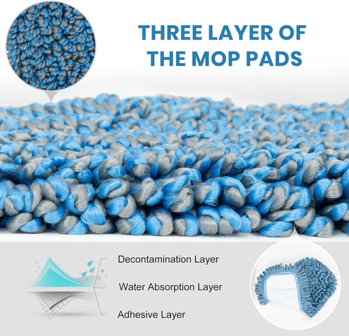 2 Pack Reusable Mop Pads for MAVRIZ Dust Mop Refill Microfiber Mop Pad for Hardwood Floor Cleaning Machine Washable Replacement Mop Pads