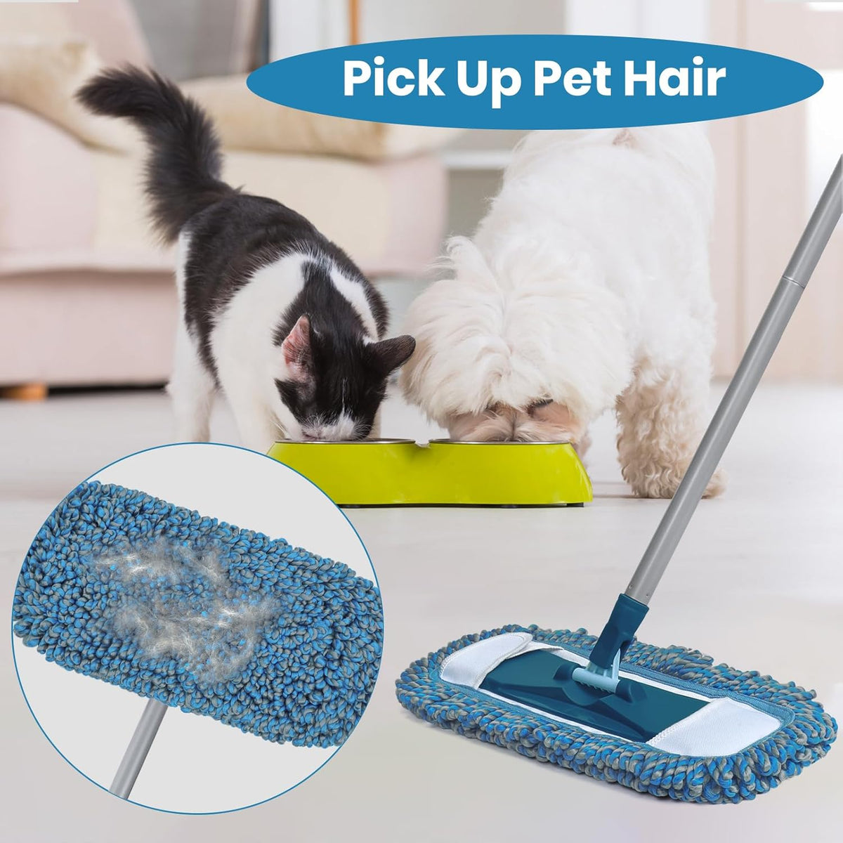 2 Pack Reusable Mop Pads for MAVRIZ Dust Mop Refill Microfiber Mop Pad for Hardwood Floor Cleaning Machine Washable Replacement Mop Pads