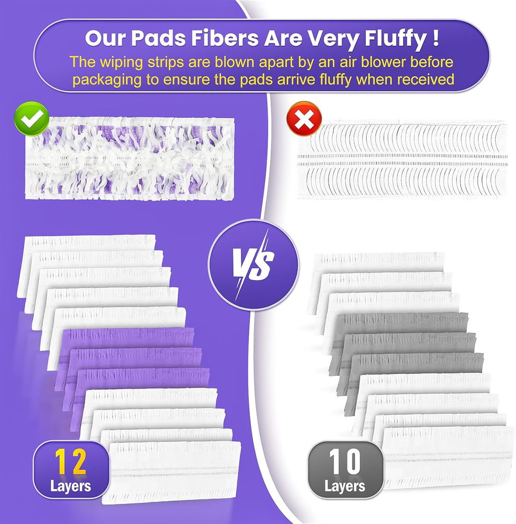 20 Count Disposable Mopping Pad Refills for Power Mop Refills, Unscented Spray Cleaning Repalcement Pads