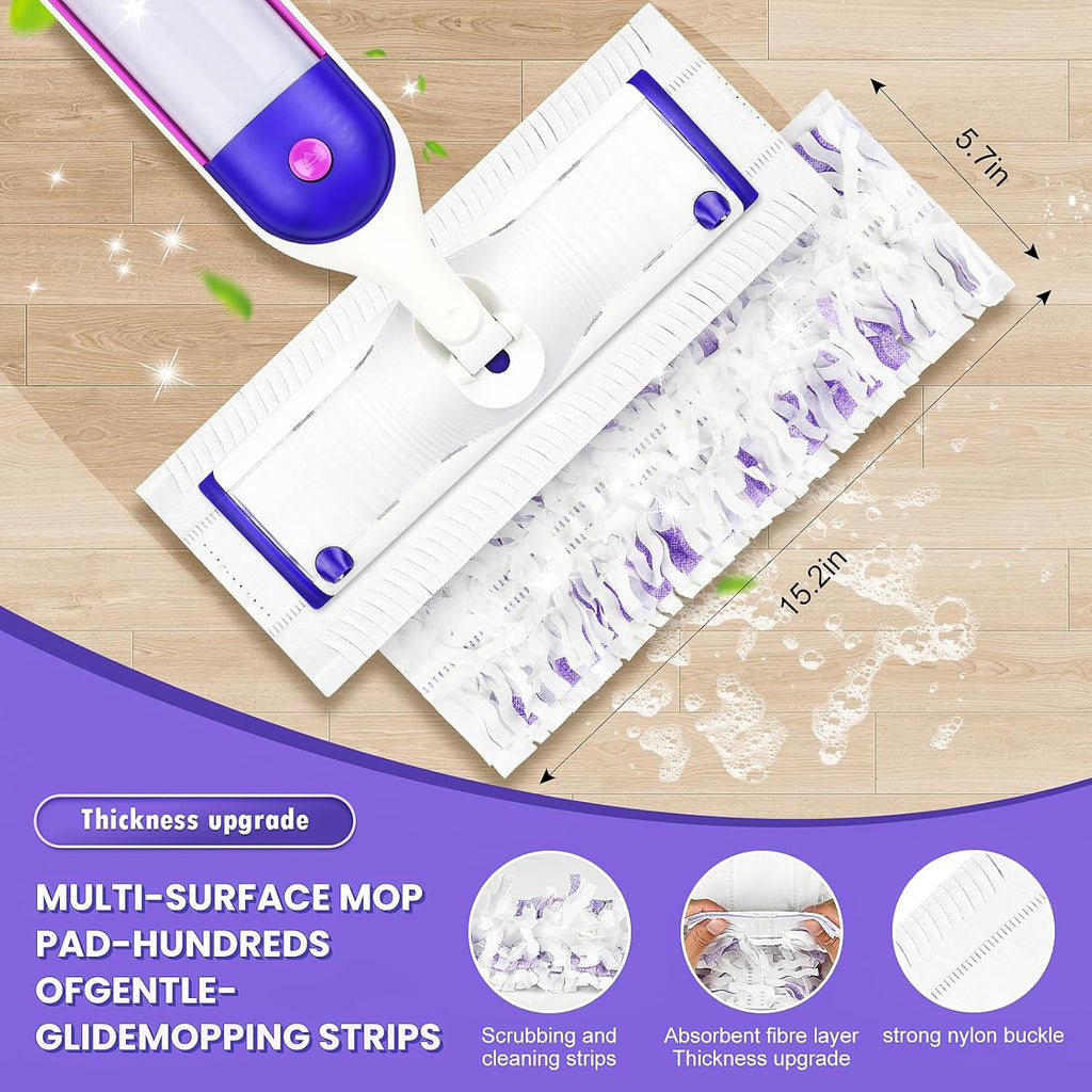20 Count Disposable Mopping Pad Refills for Power Mop Refills, Unscented Spray Cleaning Repalcement Pads