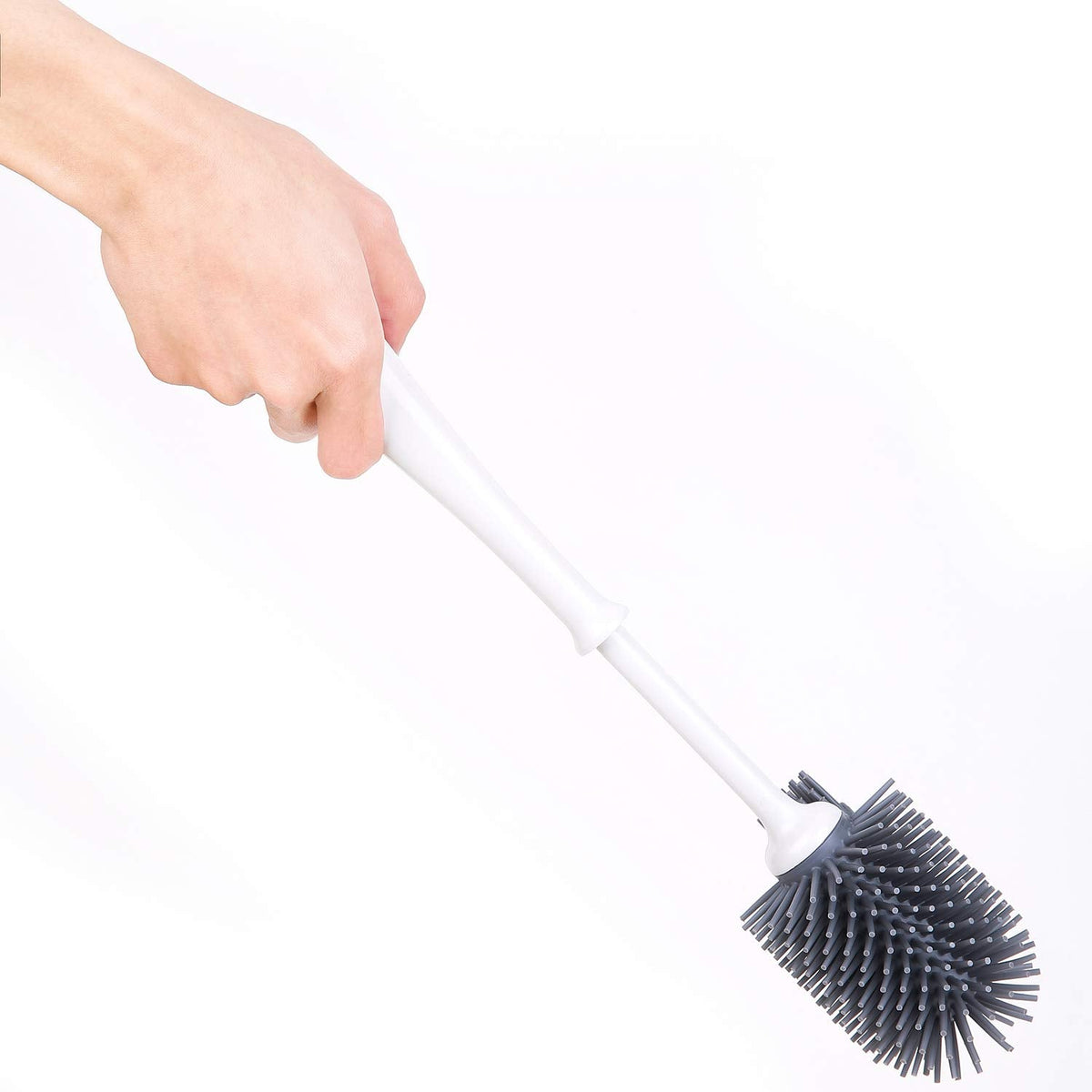 TreeLen Toilet Brush Set,Toilet Bowl Brush and Holder for Bathroom Toilet - White 2 PCS