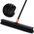 24" Push Broom Outdoor, 63" Long Handle Stiff Bristles Heavy Duty Angle Shop Broom for Sweeping Deck, Yard, Patio, Garden and Concrete Floor