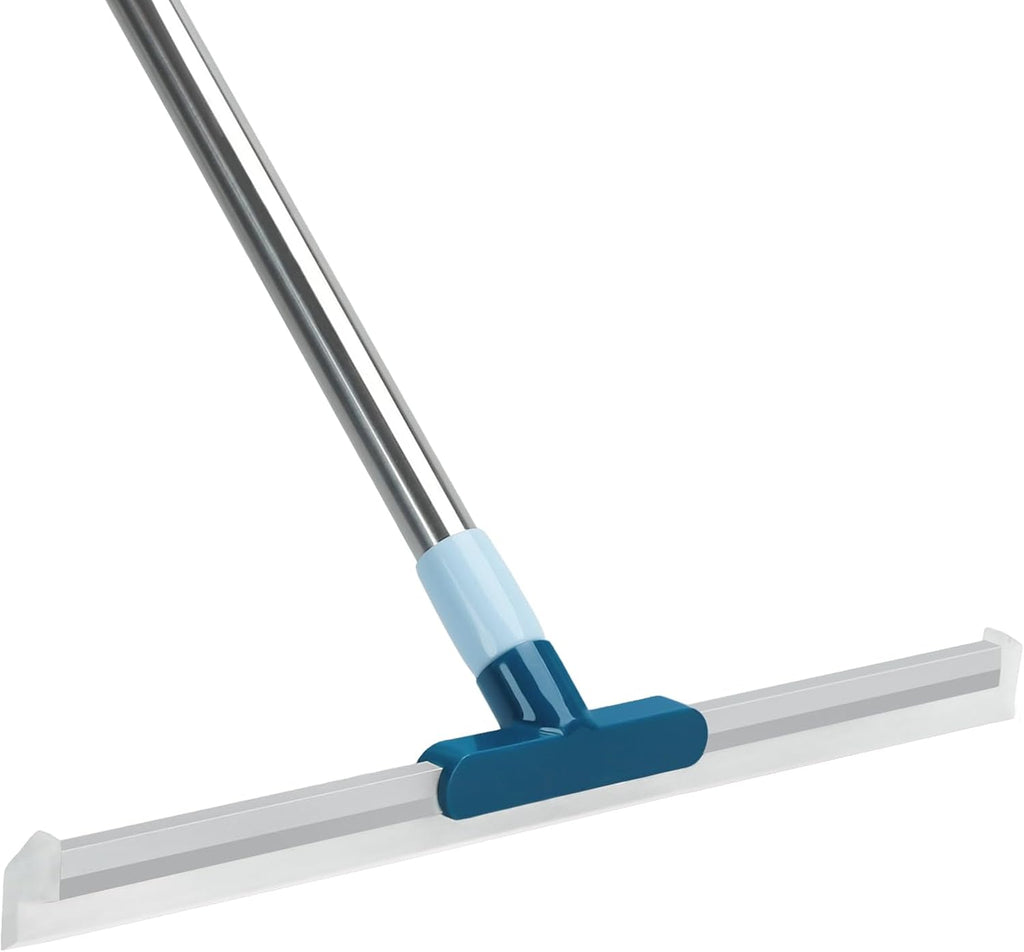 Floor Squeegee for Concrete Floor, Tile Floor, 17" Garage & Shower Rubber Floor Squeegee Broom for Removing Water or Foam