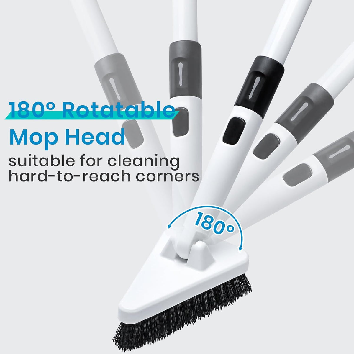 Shower Scrub Brush 51" Long Handled Scrub Brush for Shower Bathroom Brush Cleaner Stiff Bristles Floor Scrubber for Cleaning Kitchen Tile Wall Sink and Grout
