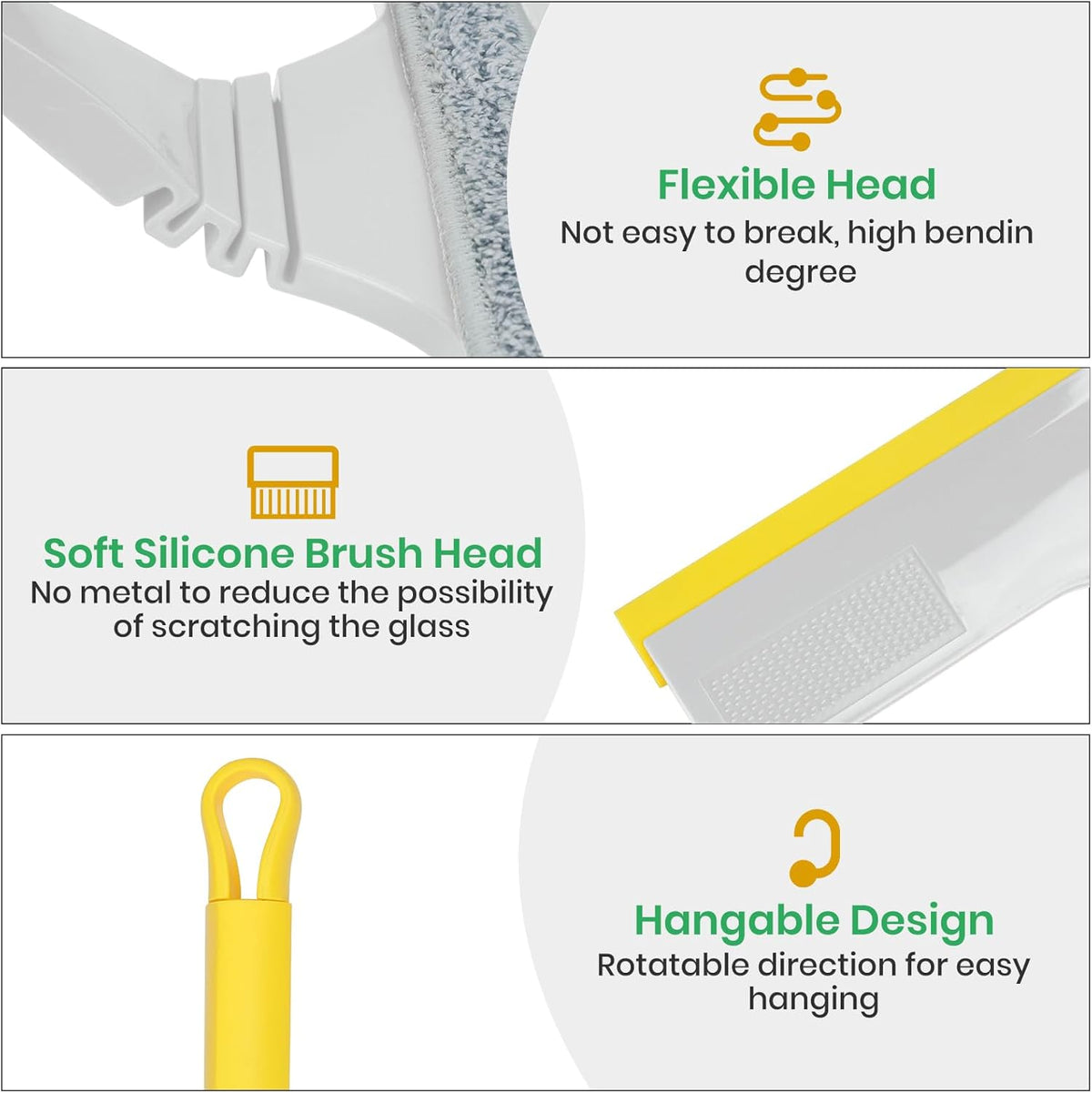 2-in-1 Window Cleaning Squeegee Kit, 42" Car Window Squeegee for Window Cleaning, Window Washing Kit with Extension Pole Household Squeegees