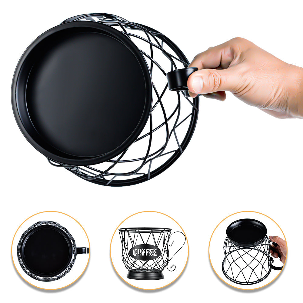 Coffee Pod Holder Mug Shape MultiUse K Cup Holder Kcup Storage Organizer for Counter Coffee Bar Black