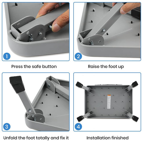 1-Step 330lbs Capacity Folding Metal Step Stool, Portable Step Ladder, Non-Slip, Sturdy