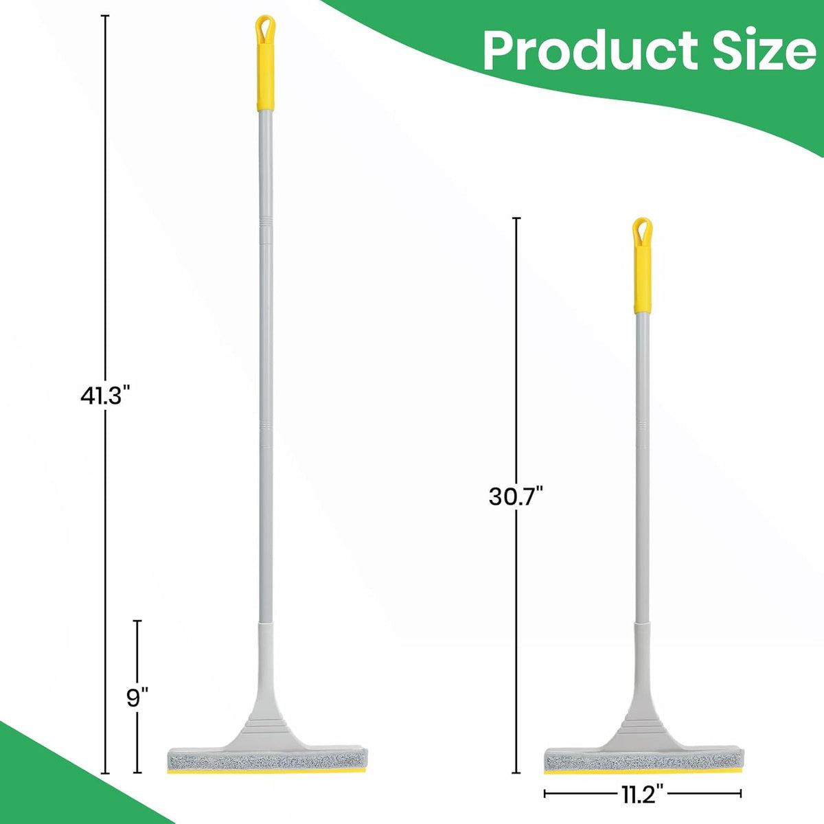2-in-1 Window Cleaning Squeegee Kit, 42" Car Window Squeegee for Window Cleaning, Window Washing Kit with Extension Pole Household Squeegees
