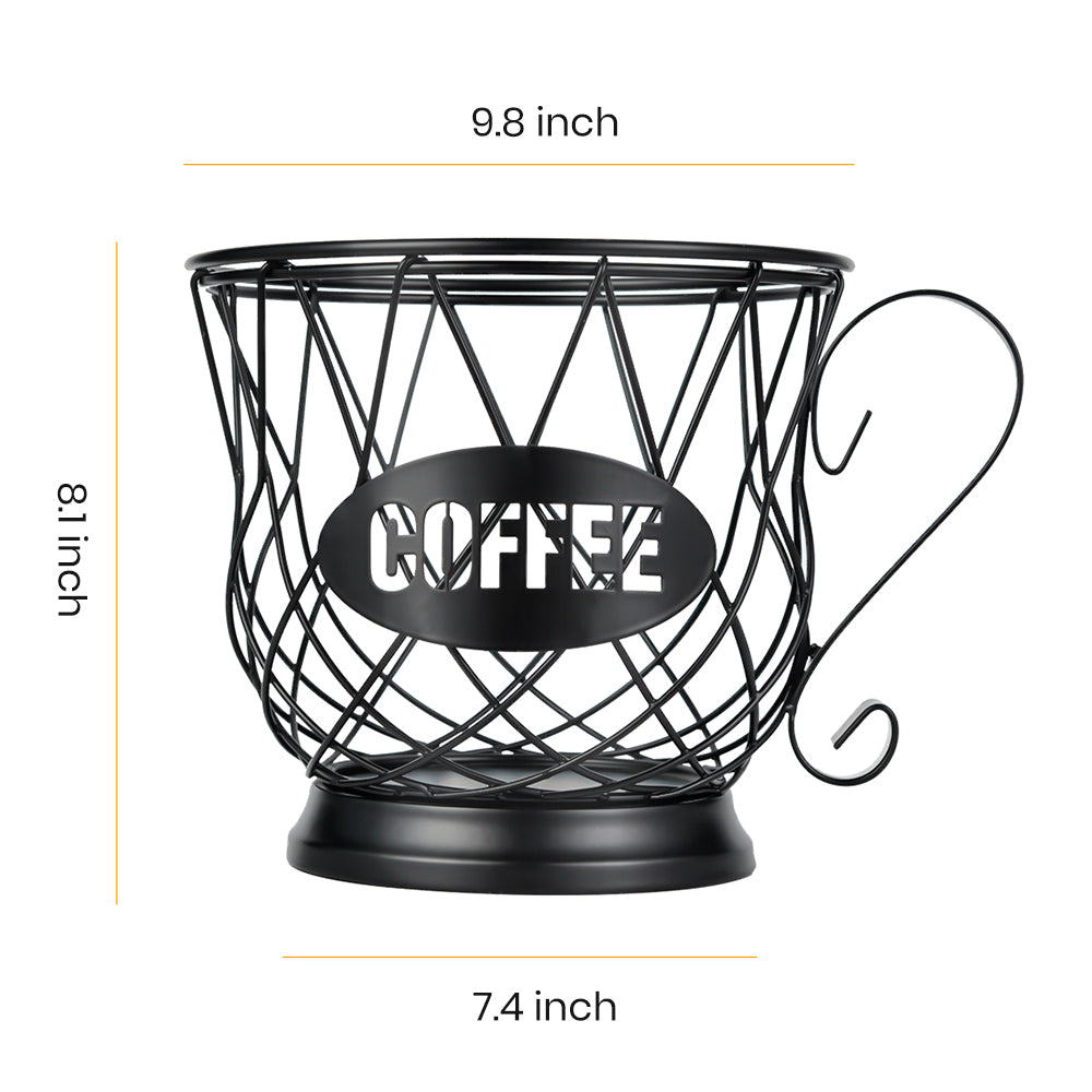 Coffee Pod Holder Mug Shape MultiUse K Cup Holder Kcup Storage Organizer for Counter Coffee Bar Black