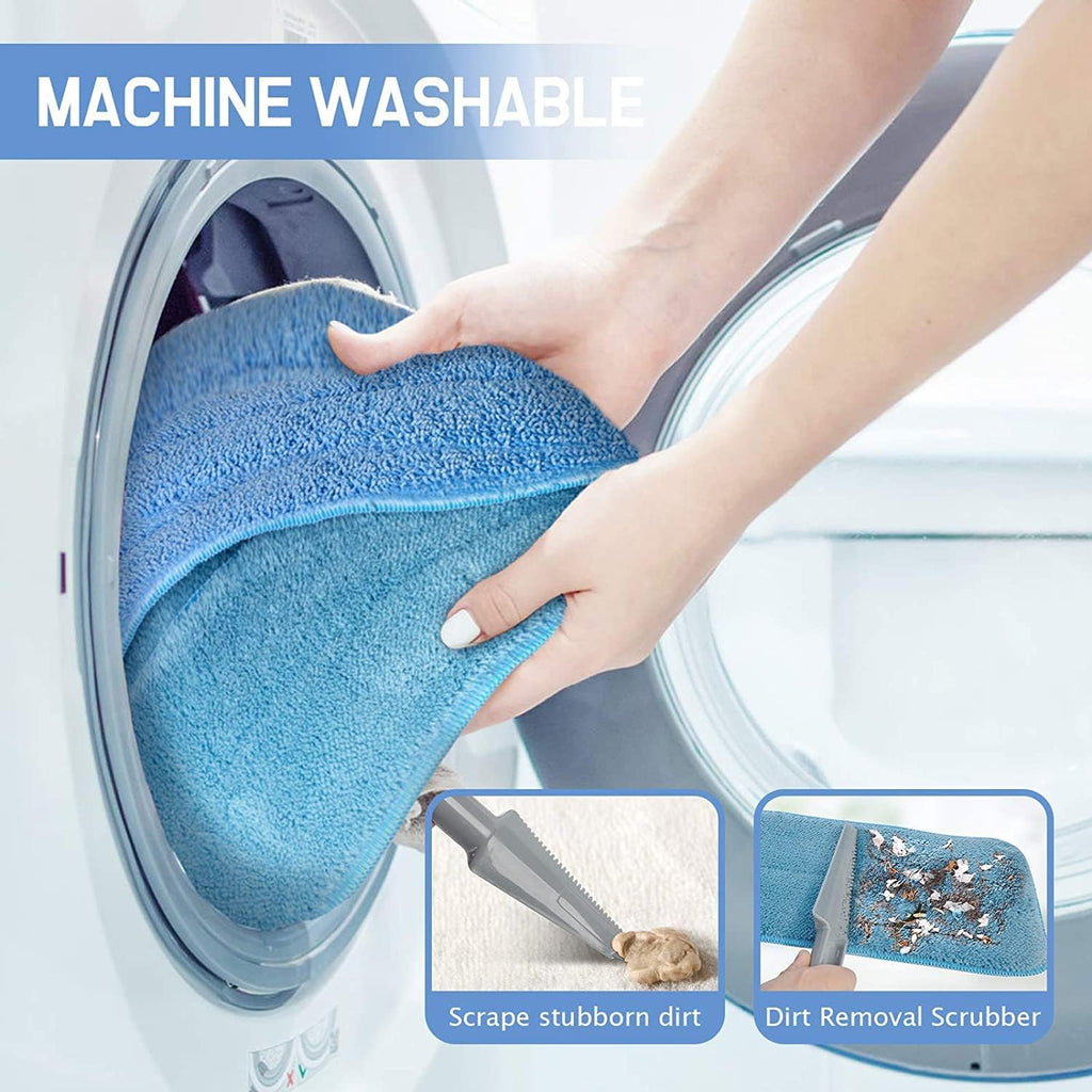 Microfiber Mop Floor Mops for Cleaning with Long Handle 360 Dust Mopping with Reusable Mop Pads for Hardwood Tile Laminate Vinyl Wood Floors Kitchen