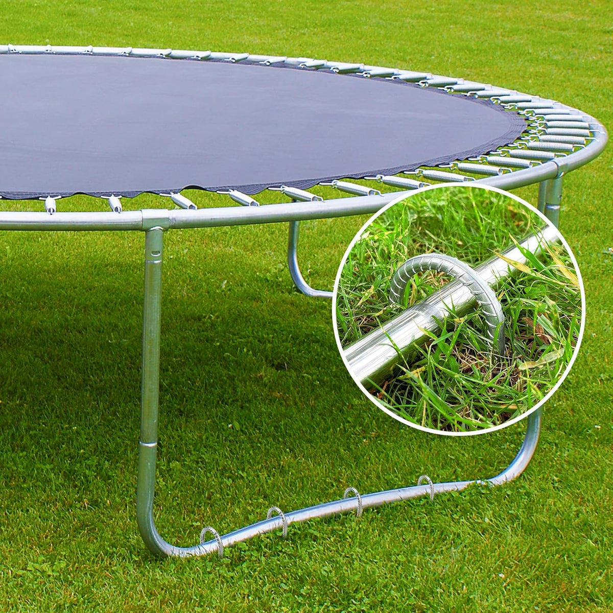 Trampoline Stakes, Trampoline Anchors High Wind 12inch Trampoline Ground Anchors Heavy Duty Ground Stakes Galvanized Steel Trampoline Accessories
