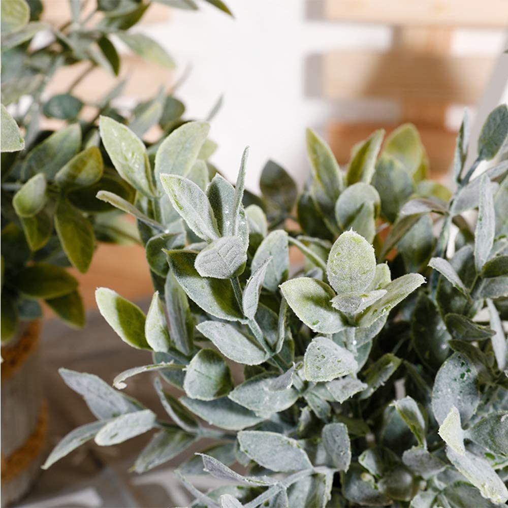 Artificial Plants Small Potted Plastic Fake Plants Green Rosemary Faux Greenery Topiary Shrubs Plant for Home Decor Office Desk Bathroom Farmhouse Tabletop Indoor House Decorations
