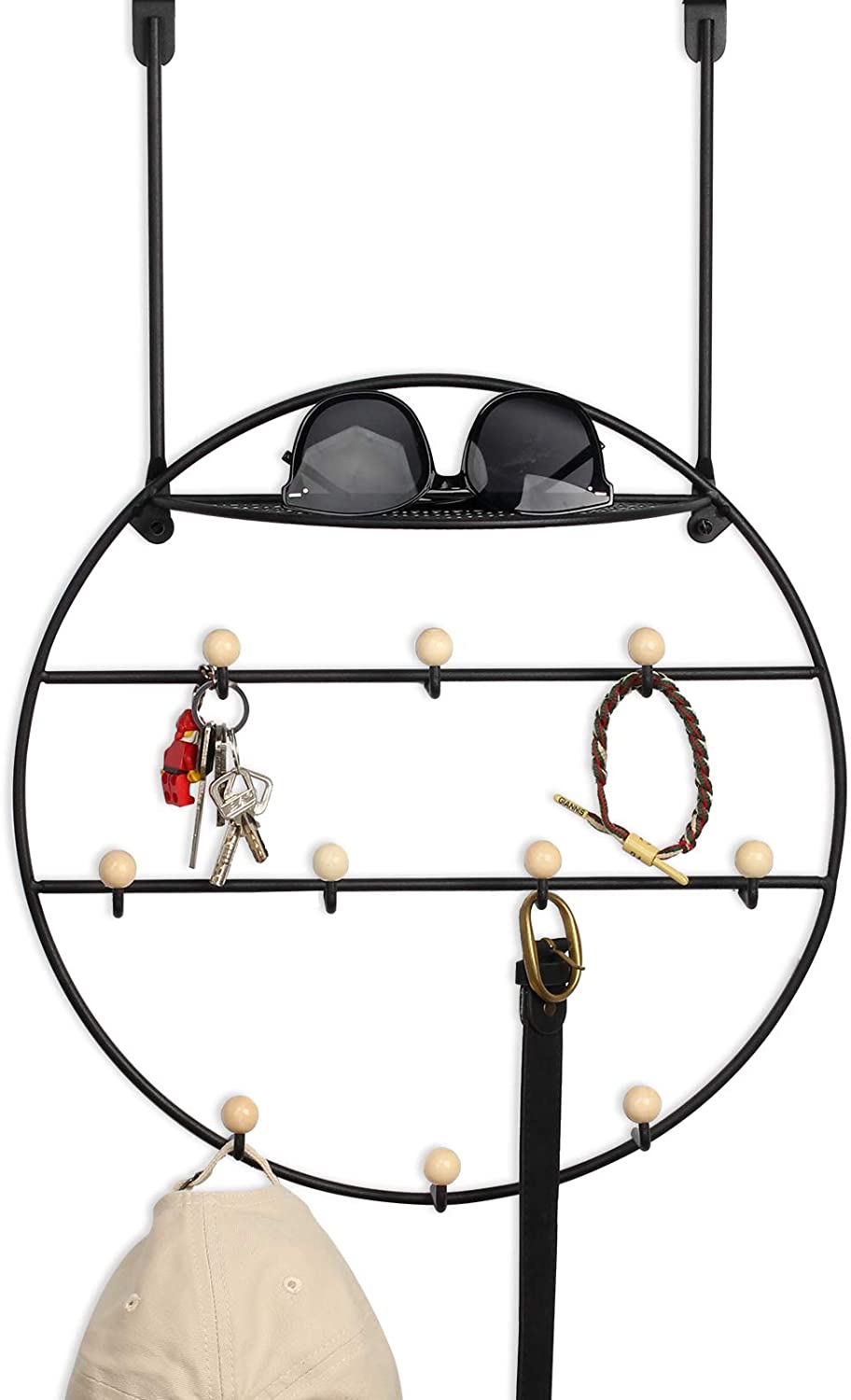 Over The Door Hooks, Durable Door Hanger with 10 Hooks,Towel Hook Rack Shirt,Belt,hat,Coat,Scarf Organizer in Living Room,Cloakroom
