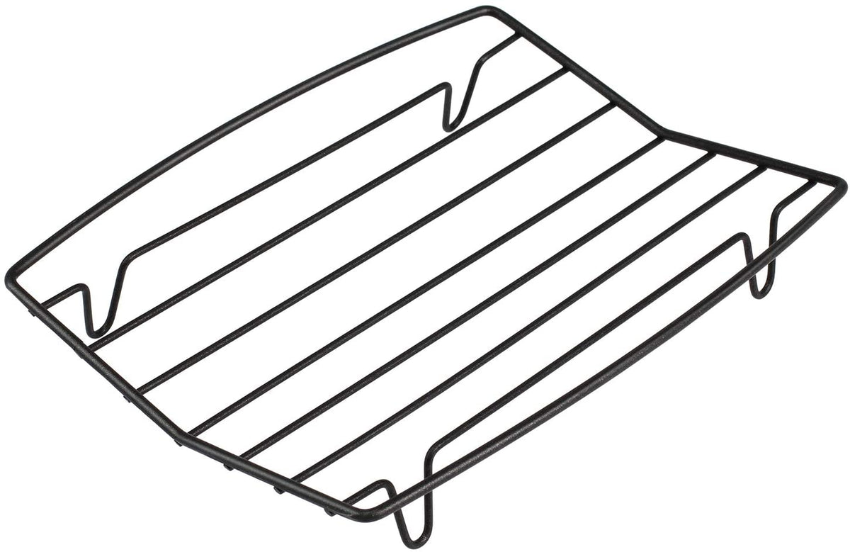 TreeLen Roasting Rack for Roasting Pan,Baking Rack for Cooking, Roasting, Cooling and Grilling,V Shape Non-Stick Wire Rack,10×8 inches Black