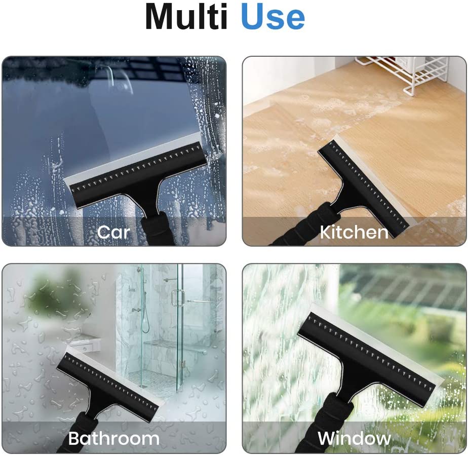 Shower Squeegee for Glass Door Shower Door All Purpose Squeegee Wiper with Good Grip Handle for Bathroom Mirror Countertop Kitchen Cleaning