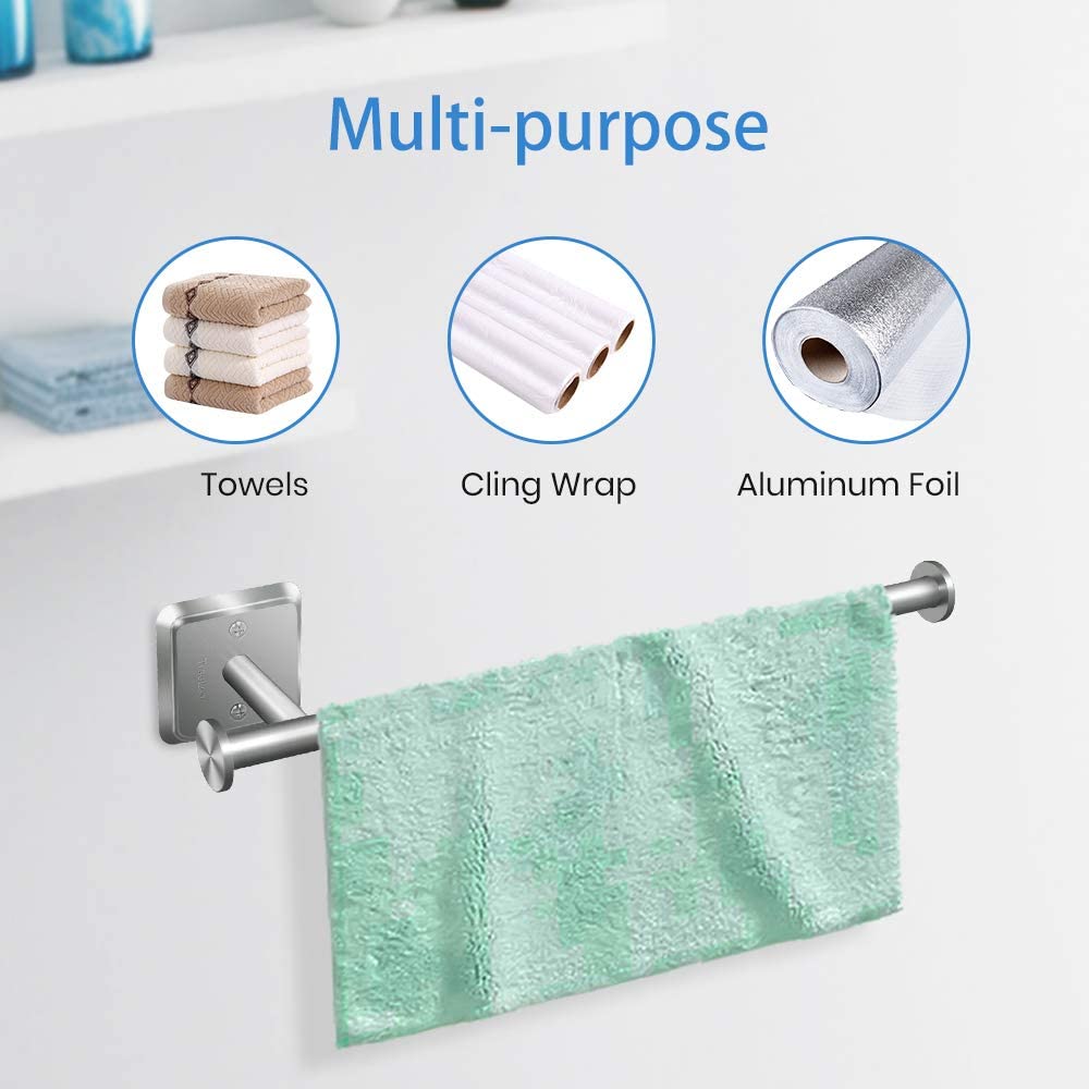 Paper Towel Holder Under Cabinet Mount Hanging Paper Towel Roll Dispenser Wall Mounted Storage Mega Rolls-Nickel
