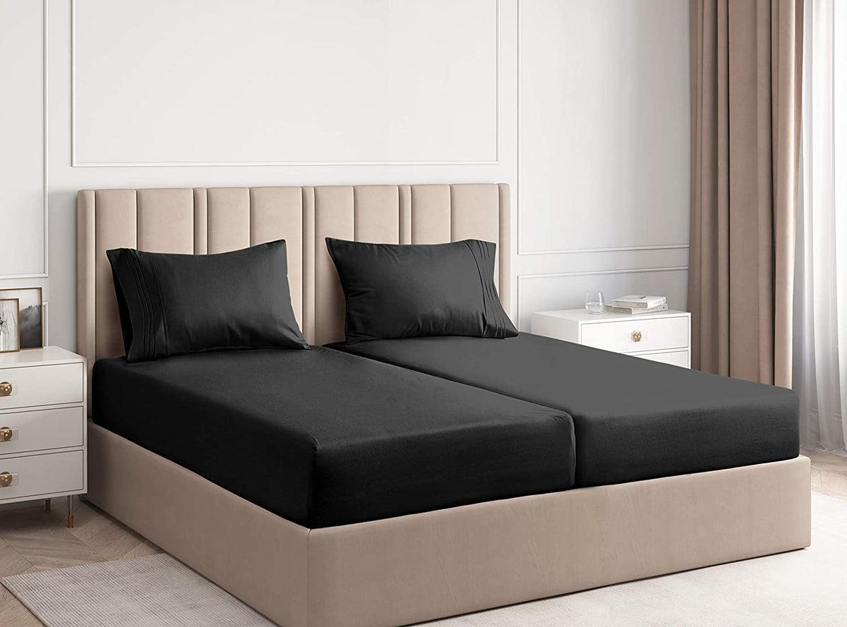 3 Piece - College Dorm Room Bed Sheets - Hotel Luxury Bed Sheets - Extra Soft Sheets - Deep Pockets - Easy Fit - Breathable & Cooling Sheets – Bed Sheets  Black