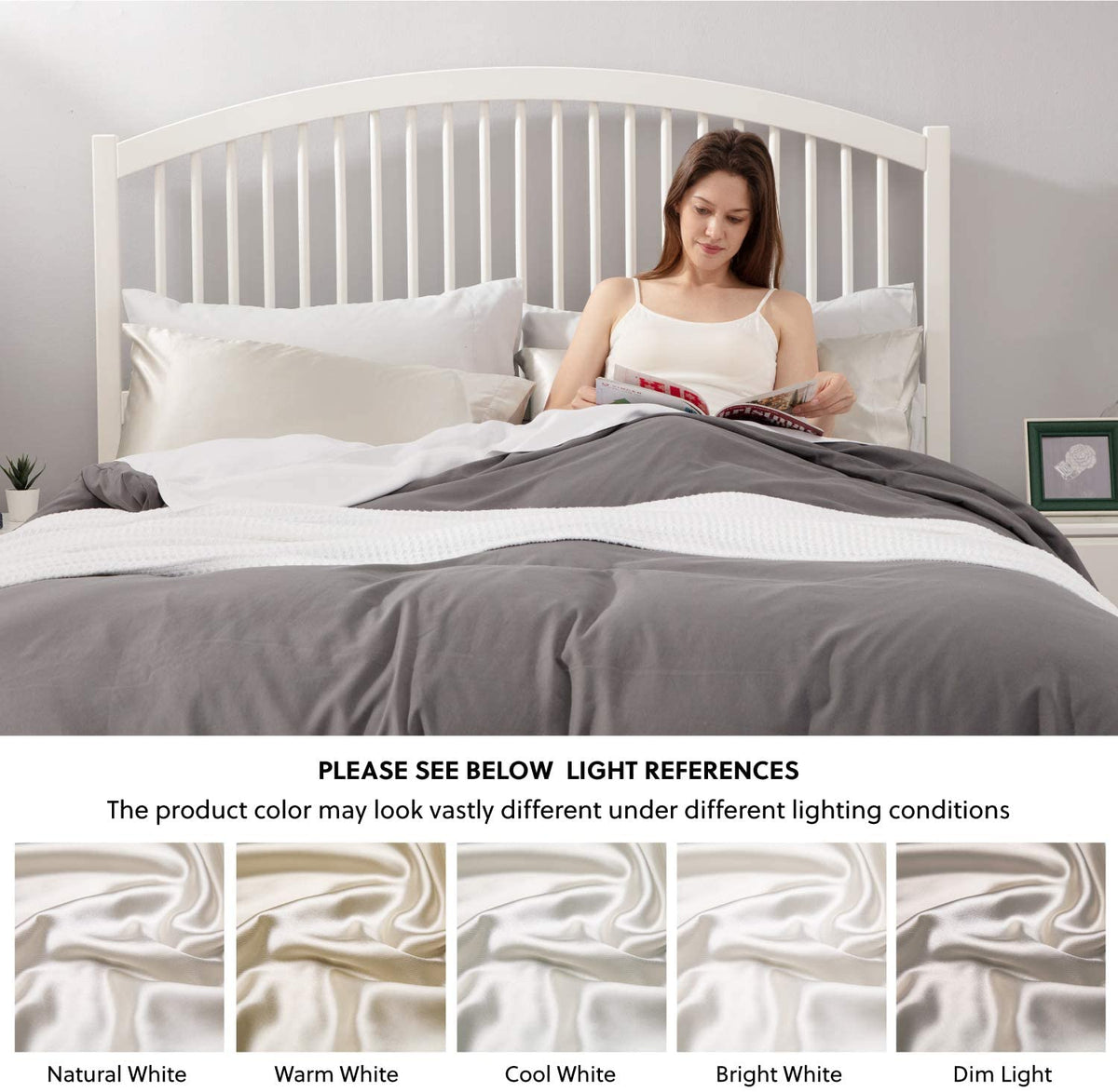 Satin Pillowcase for Hair and Skin, 2-Pack Pillow Cases - Satin Pillow Covers with Envelope Closure, Beige
