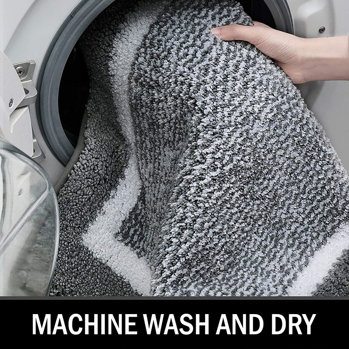 Bathroom Rug Mat, Ultra Soft and Water Absorbent Bath Rug, Bath Carpet, Machine Wash/Dry, for Tub, Shower, and Bath Room (Dark Grey)