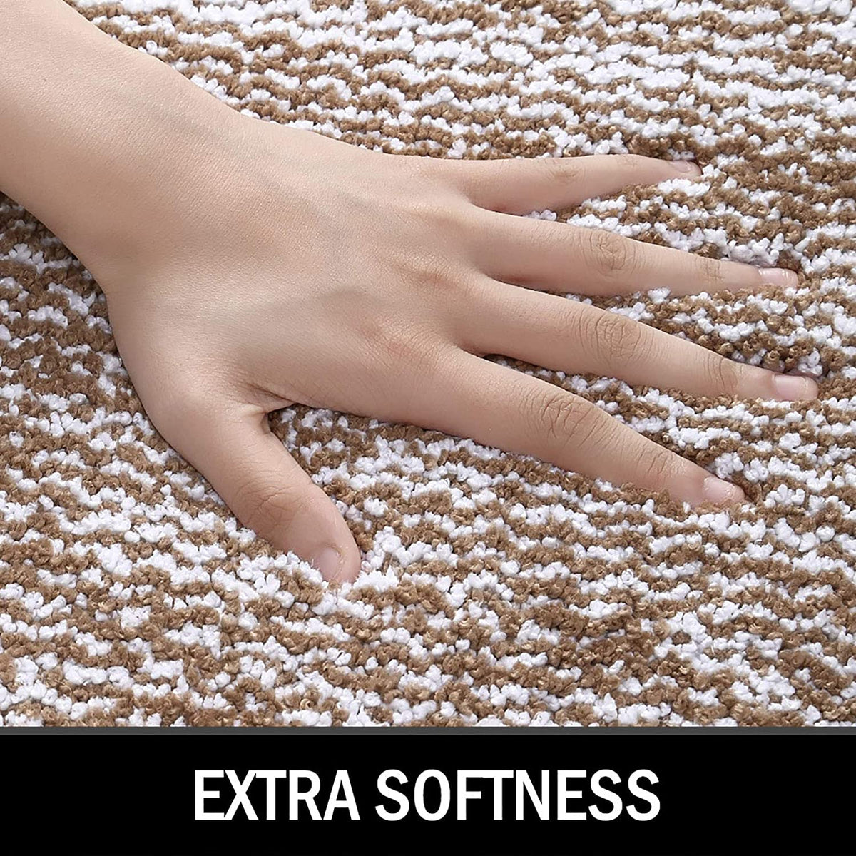 Bathroom Rug Mat, Ultra Soft and Water Absorbent Bath Rug, Bath Carpet, Machine Wash/Dry, for Tub, Shower, and Bath Room (Brown)