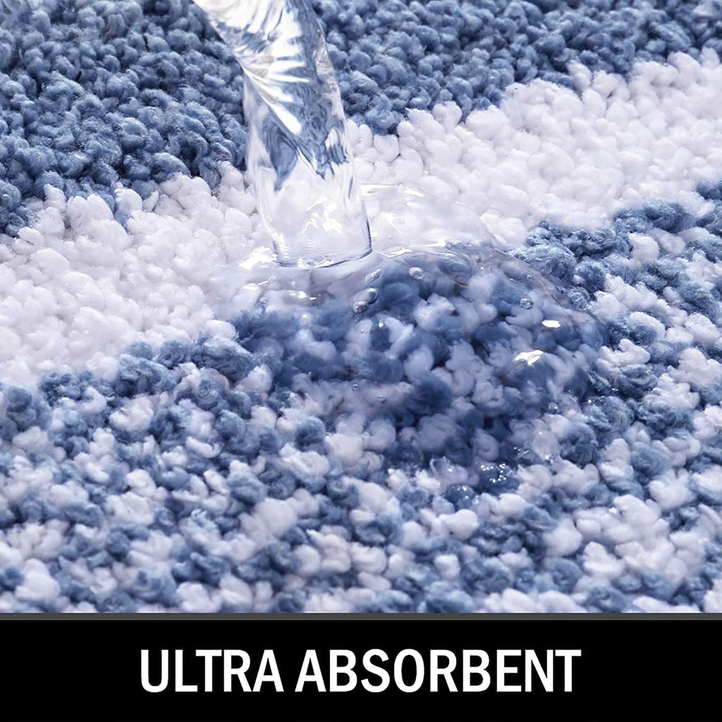Bathroom Rug Mat, Ultra Soft and Water Absorbent Bath Rug, Bath Carpet, Machine Wash/Dry, for Tub, Shower, and Bath Room (Blue)