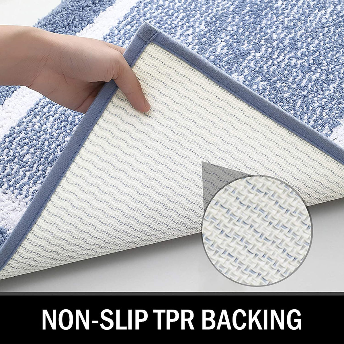 Bathroom Rug Mat, Ultra Soft and Water Absorbent Bath Rug, Bath Carpet, Machine Wash/Dry, for Tub, Shower, and Bath Room (Blue)