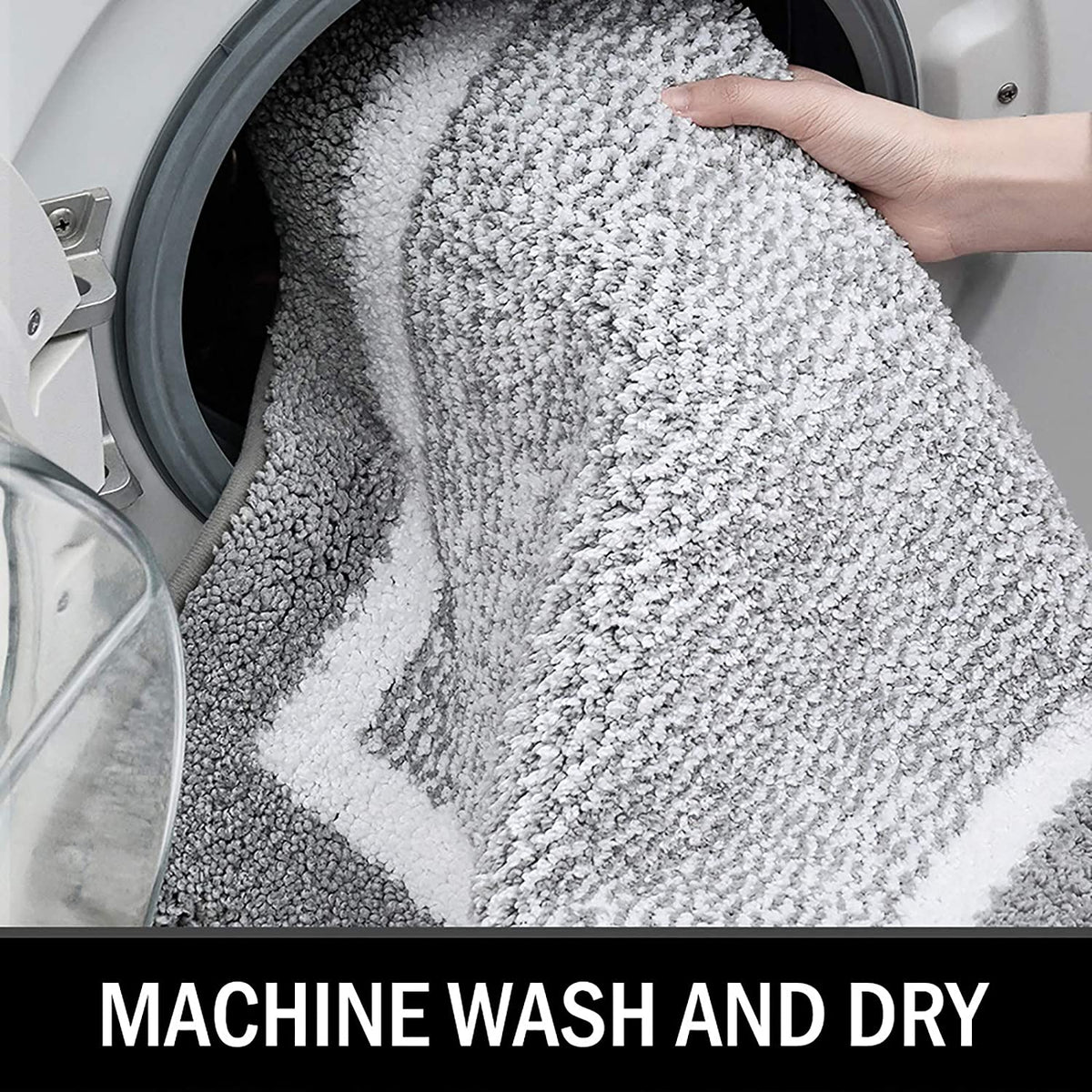 Bathroom Rug Mat, Ultra Soft and Water Absorbent Bath Rug, Bath Carpet, Machine Wash/Dry, for Tub, Shower, and Bath Room (Grey)