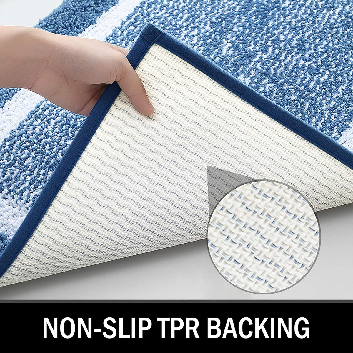 Bathroom Rug Mat, Ultra Soft and Water Absorbent Bath Rug, Bath Carpet, Machine Wash/Dry, for Tub, Shower, and Bath Room (Navy)