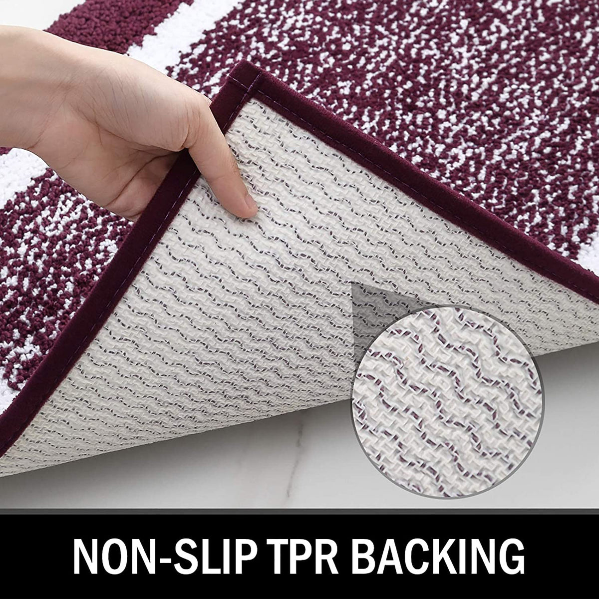 Bathroom Rug Mat, Ultra Soft and Water Absorbent Bath Rug, Bath Carpet, Machine Wash/Dry, for Tub, Shower, and Bath Room (Purple)