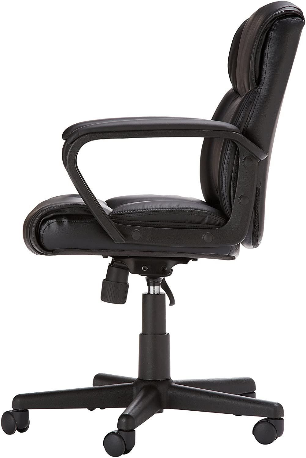 Ergonomic, Adjustable, Swivel Office Desk Chair with Armrest, Black Bonded Leather