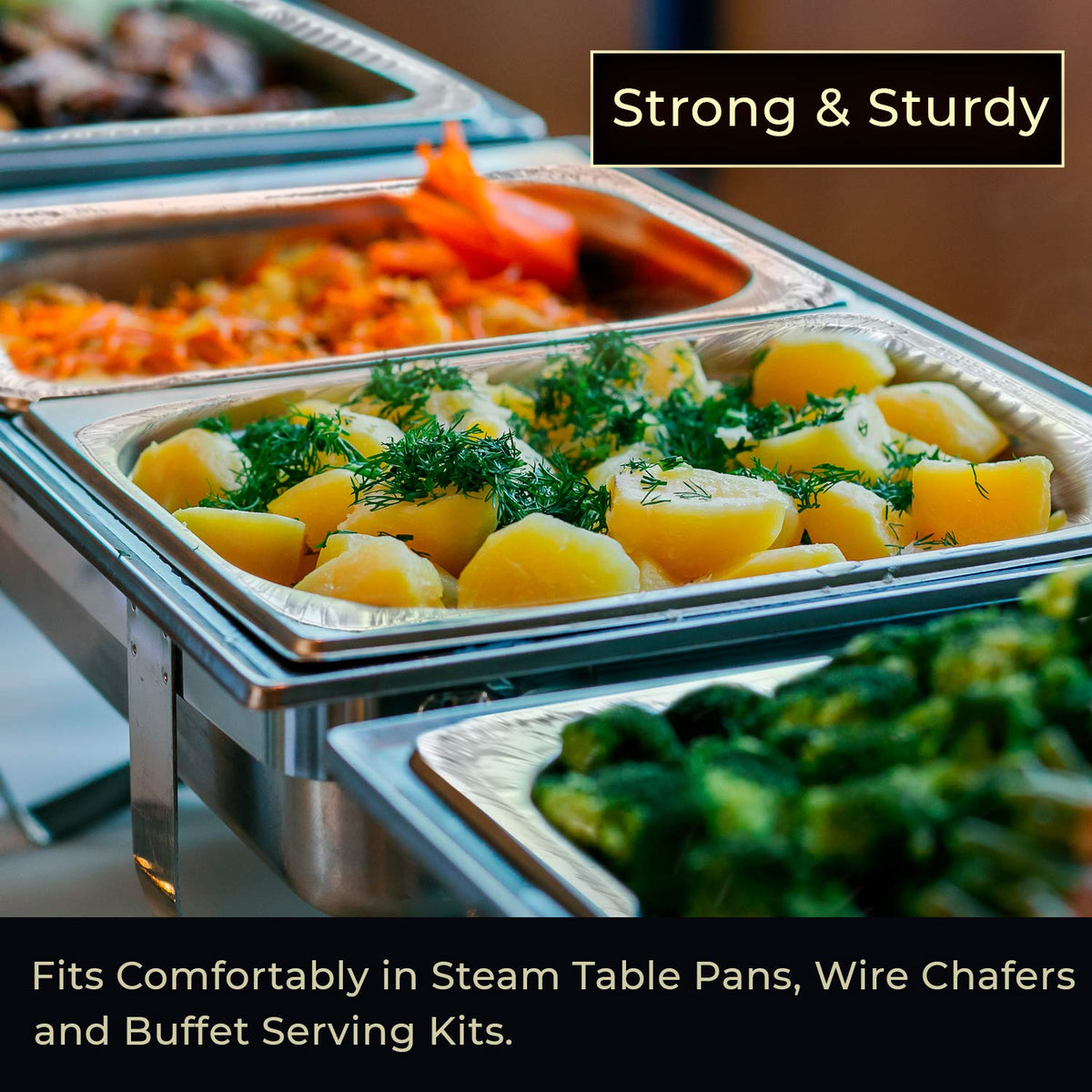 9x13 Foil Pans with Lids (25-Pack) - Heavy Duty - Deep Half-Size Disposable Aluminum Pans W/Lids. Great for Baking, Cooking, Grilling, Serving & Lining Steam-Table Trays/Chafers