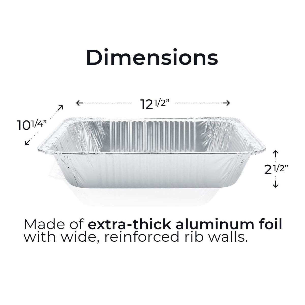 9x13 Aluminum Pans Disposable (30-Pack) - HEAVY DUTY - Half-Size Deep Foil Pans. Great for Baking, Cooking, Grilling, Serving & Lining Steam-Table Trays/Chafers. Pan Size - 12 1/2" x 10 1/4" x 2 1/2"