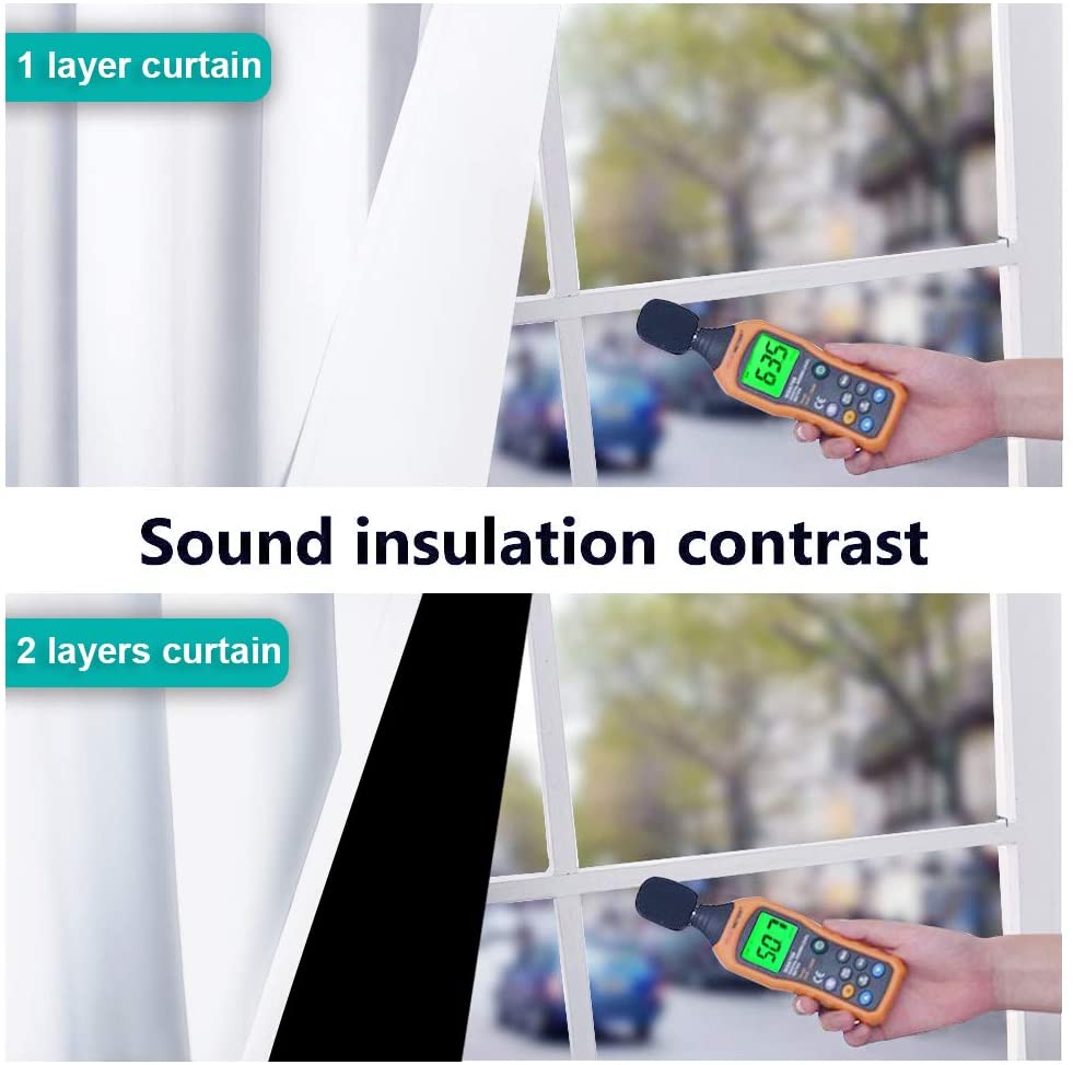 Bedroom Full Blackout Curtain Panels, Super Thick Insulated Grommet Drapes, Double-Layer Blackout Draperies with Black Liner for Small Window Set of 2 Panels Pure White