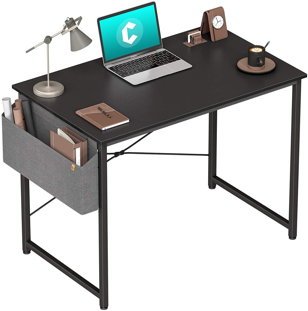Computer Desk 32 inch Home Office Writing Study Desk, Modern Simple Style Laptop Table with Storage Bag, Black