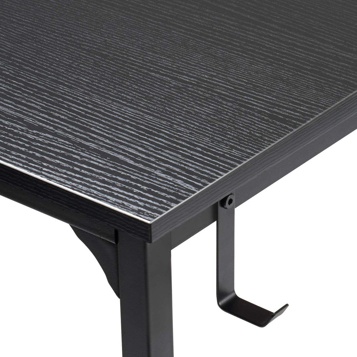 Computer Desk 32" Study Writing Table for Home Office, Modern Simple Style PC Desk, Black Metal Frame, Black