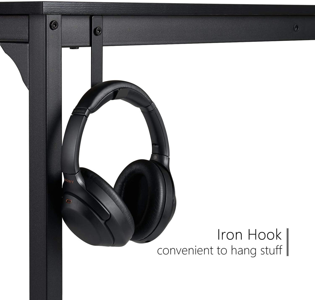 Computer Desk 32" Study Writing Table for Home Office, Modern Simple Style PC Desk, Black Metal Frame, Black