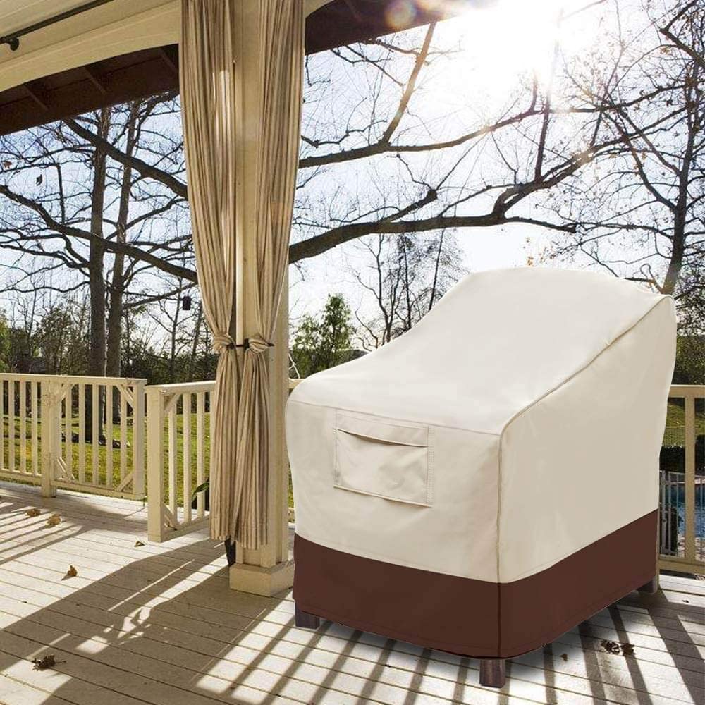 Vailge Patio Chair Covers, Lounge Deep Seat Cover, Heavy Duty and Waterproof Outdoor Lawn Patio Furniture Covers (Beige & Brown)