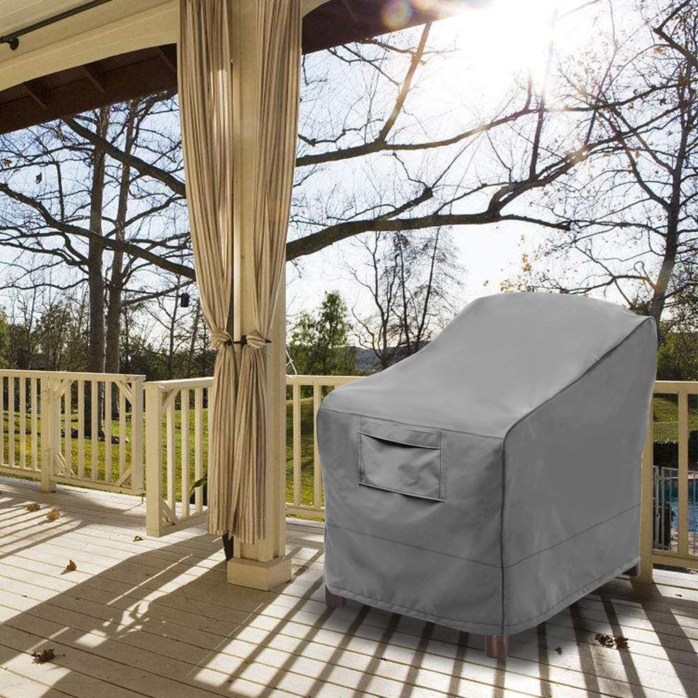 Vailge Patio Chair Covers, Lounge Deep Seat Cover, Heavy Duty and Waterproof Outdoor Lawn Patio Furniture Covers (Grey)