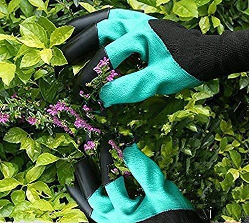 Garden Genie Gloves, Waterproof Garden Gloves with Claw For Digging Planting, Best Gardening Gifts for Women and Men. (Green)